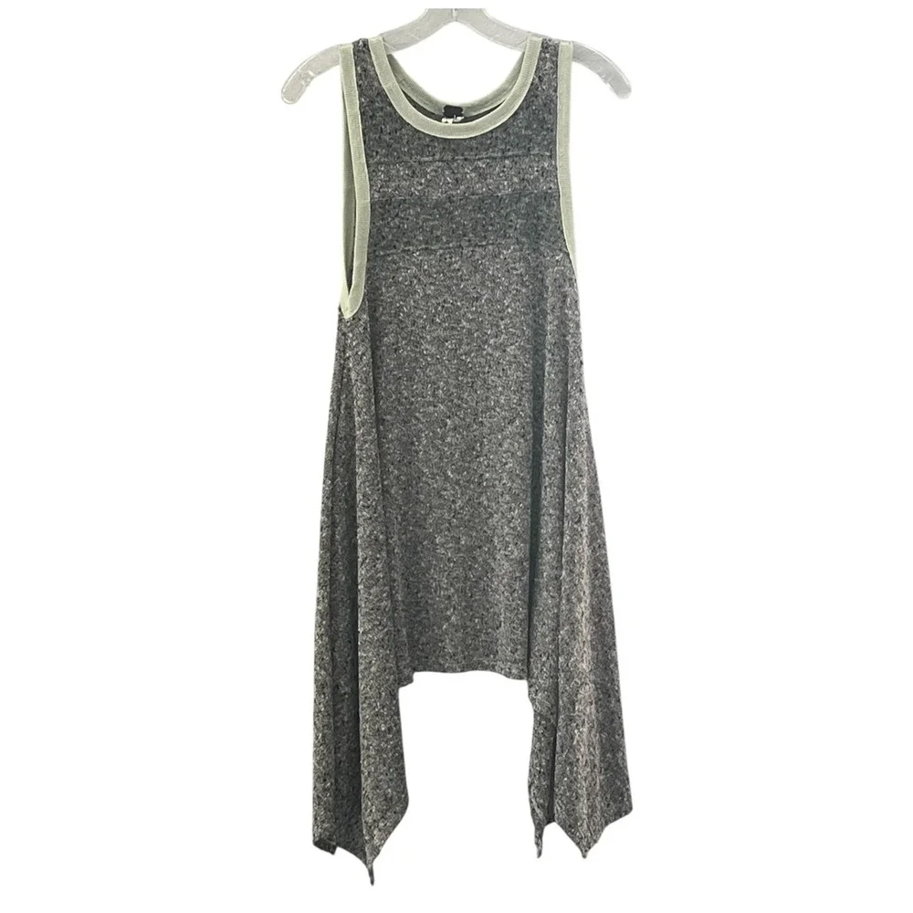 Free People We The Free‎ Heathered Gray High Low Tank Tunic M Boho Asymmetrical